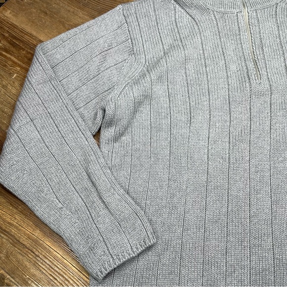 Ralph Lauren Polo Jeans Co Men’s Gray Knit Sweater Flag Logo 1/4 Zip Sz XL - Picture 6 of 9